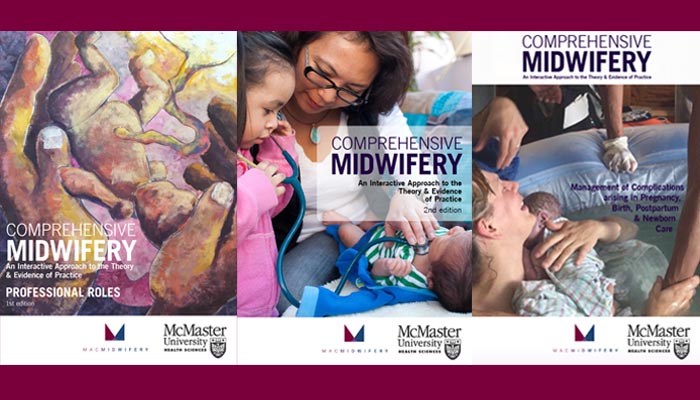 Collage of three Comprehensive Midwifery textbooks